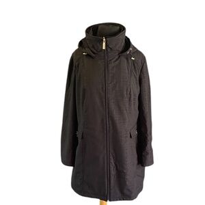 Ellen Tracy Hooded Women's Black Trench/Rain Coat, Size XL‎